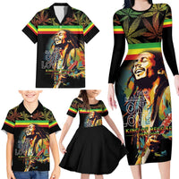 Happy Birthday Legend Bob Family Matching Long Sleeve Bodycon Dress and Hawaiian Shirt Thank You For The Memories - Wonder Print Shop