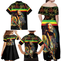 Happy Birthday Legend Bob Family Matching Off Shoulder Maxi Dress and Hawaiian Shirt Thank You For The Memories - Wonder Print Shop