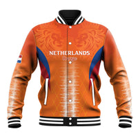 Custom Netherlands Football Baseball Jacket Go Champions Oranje - Wonder Print Shop