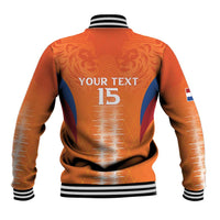 Custom Netherlands Football Baseball Jacket Go Champions Oranje - Wonder Print Shop