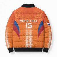 Custom Netherlands Football Bomber Puffer Jacket Go Champions Oranje - Wonder Print Shop