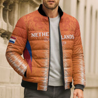 Custom Netherlands Football Bomber Puffer Jacket Go Champions Oranje - Wonder Print Shop