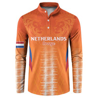 Custom Netherlands Football Button Sweatshirt Go Champions Oranje - Wonder Print Shop