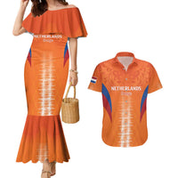 Custom Netherlands Football Couples Matching Mermaid Dress and Hawaiian Shirt Go Champions Oranje - Wonder Print Shop