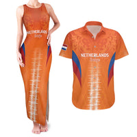 Custom Netherlands Football Couples Matching Tank Maxi Dress and Hawaiian Shirt Go Champions Oranje - Wonder Print Shop