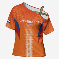 Custom Netherlands Football Cross Shoulder Shirt Go Champions Oranje - Wonder Print Shop