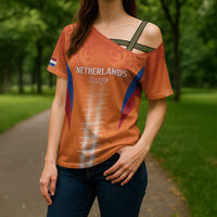 Custom Netherlands Football Cross Shoulder Shirt Go Champions Oranje - Wonder Print Shop