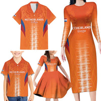 Custom Netherlands Football Family Matching Long Sleeve Bodycon Dress and Hawaiian Shirt Go Champions Oranje - Wonder Print Shop