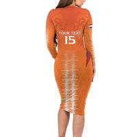 Custom Netherlands Football Family Matching Long Sleeve Bodycon Dress and Hawaiian Shirt Go Champions Oranje - Wonder Print Shop