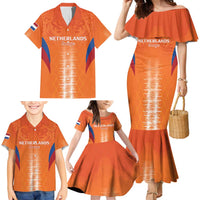 Custom Netherlands Football Family Matching Mermaid Dress and Hawaiian Shirt Go Champions Oranje - Wonder Print Shop