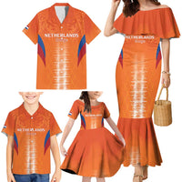 Custom Netherlands Football Family Matching Mermaid Dress and Hawaiian Shirt Go Champions Oranje - Wonder Print Shop