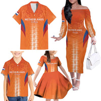 Custom Netherlands Football Family Matching Off The Shoulder Long Sleeve Dress and Hawaiian Shirt Go Champions Oranje - Wonder Print Shop