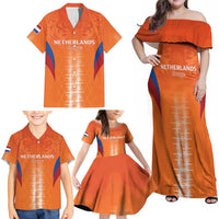 Custom Netherlands Football Family Matching Off Shoulder Maxi Dress and Hawaiian Shirt Go Champions Oranje - Wonder Print Shop