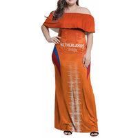 Custom Netherlands Football Family Matching Off Shoulder Maxi Dress and Hawaiian Shirt Go Champions Oranje - Wonder Print Shop