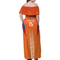 Custom Netherlands Football Family Matching Off Shoulder Maxi Dress and Hawaiian Shirt Go Champions Oranje - Wonder Print Shop