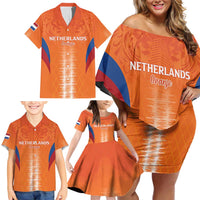 Custom Netherlands Football Family Matching Off Shoulder Short Dress and Hawaiian Shirt Go Champions Oranje - Wonder Print Shop
