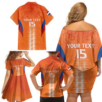 Custom Netherlands Football Family Matching Off Shoulder Short Dress and Hawaiian Shirt Go Champions Oranje - Wonder Print Shop