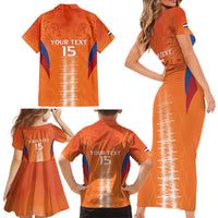 Custom Netherlands Football Family Matching Short Sleeve Bodycon Dress and Hawaiian Shirt Go Champions Oranje - Wonder Print Shop