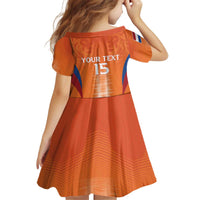 Custom Netherlands Football Kid Short Sleeve Dress Go Champions Oranje - Wonder Print Shop