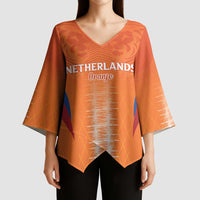 Custom Netherlands Football Kimono Sleeve Blouse Go Champions Oranje - Wonder Print Shop