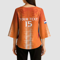 Custom Netherlands Football Kimono Sleeve Blouse Go Champions Oranje - Wonder Print Shop