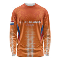 Custom Netherlands Football Long Sleeve Shirt Go Champions Oranje - Wonder Print Shop