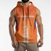 Custom Netherlands Football Sleeveless Hoodie Go Champions Oranje - Wonder Print Shop