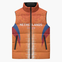 Custom Netherlands Football Sleeveless Puffer Jacket Go Champions Oranje - Wonder Print Shop