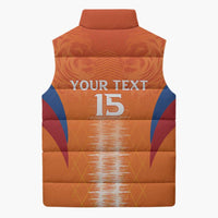 Custom Netherlands Football Sleeveless Puffer Jacket Go Champions Oranje - Wonder Print Shop