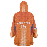 Custom Netherlands Football Wearable Blanket Hoodie Go Champions Oranje - Wonder Print Shop