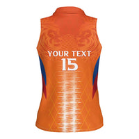 Custom Netherlands Football Women Sleeveless Polo Shirt Go Champions Oranje - Wonder Print Shop