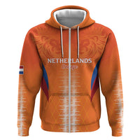 Custom Netherlands Football Zip Hoodie Go Champions Oranje - Wonder Print Shop