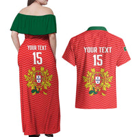 Custom Portugal Football 2026 Couples Matching Off Shoulder Maxi Dress and Hawaiian Shirt Team of the Quincunxes - Wonder Print Shop