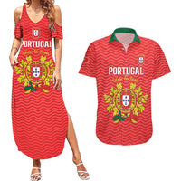 Custom Portugal Football 2026 Couples Matching Summer Maxi Dress and Hawaiian Shirt Team of the Quincunxes - Wonder Print Shop