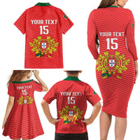 Custom Portugal Football 2026 Family Matching Long Sleeve Bodycon Dress and Hawaiian Shirt Team of the Quincunxes - Wonder Print Shop