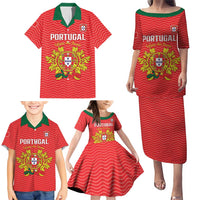 Custom Portugal Football 2026 Family Matching Puletasi and Hawaiian Shirt Team of the Quincunxes - Wonder Print Shop