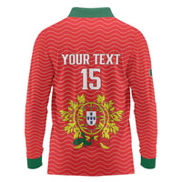 Custom Portugal Football 2026 Long Sleeve Polo Shirt Team of the Quincunxes - Wonder Print Shop