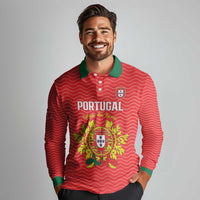 Custom Portugal Football 2026 Long Sleeve Polo Shirt Team of the Quincunxes - Wonder Print Shop