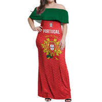 Custom Portugal Football 2026 Off Shoulder Maxi Dress Team of the Quincunxes - Wonder Print Shop