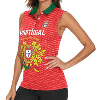 Custom Portugal Football 2026 Women Sleeveless Polo Shirt Team of the Quincunxes - Wonder Print Shop