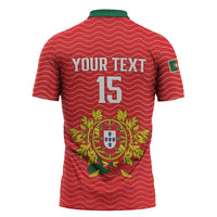 Custom Portugal Football 2026 Zipper Polo Shirt Team of the Quincunxes - Wonder Print Shop