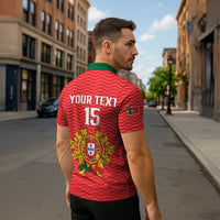 Custom Portugal Football 2026 Zipper Polo Shirt Team of the Quincunxes - Wonder Print Shop