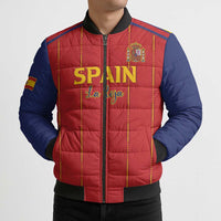 Custom Spain Football 2026 Bomber Puffer Jacket Go Champions La Roja - Wonder Print Shop