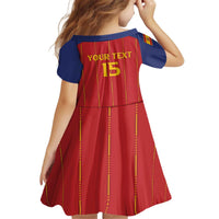 Custom Spain Football 2026 Kid Short Sleeve Dress Go Champions La Roja - Wonder Print Shop