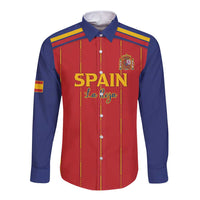 Custom Spain Football 2026 Long Sleeve Button Shirt Go Champions La Roja - Wonder Print Shop