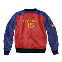 Custom Spain Football 2026 Sleeve Zip Bomber Jacket Go Champions La Roja - Wonder Print Shop