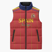 Custom Spain Football 2026 Sleeveless Puffer Jacket Go Champions La Roja - Wonder Print Shop