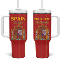 Custom Spain Football 2026 Tumbler With Handle Go Champions La Roja - Wonder Print Shop