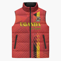 Custom Uganda Football Sleeveless Puffer Jacket Go Champions Cranes - Wonder Print Shop