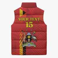 Custom Uganda Football Sleeveless Puffer Jacket Go Champions Cranes - Wonder Print Shop